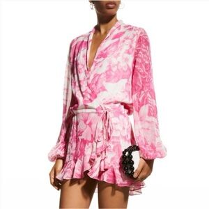 New Rococo Sand Lurex Floral Dress in Pink